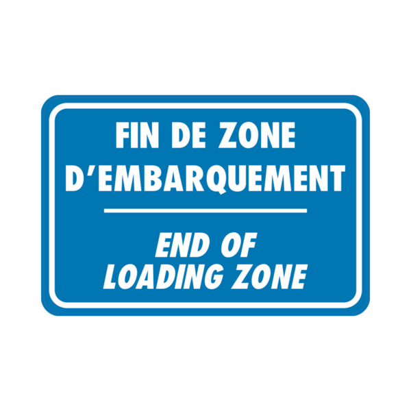Panneau RM rectangle Dibon 40x60cm Fin de zone d'embarquement REC-DIB196